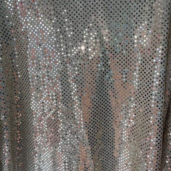 Three Flaggs Vintage Womens Shirt Size Medium Gold Metallic Glitter Long Sleeve - Picture 5 of 10